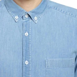 Chemise coupe classique en jean clair*LodinG Clearance