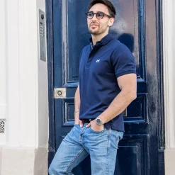 Polo col Mao 100 % coton bleu*LodinG Best