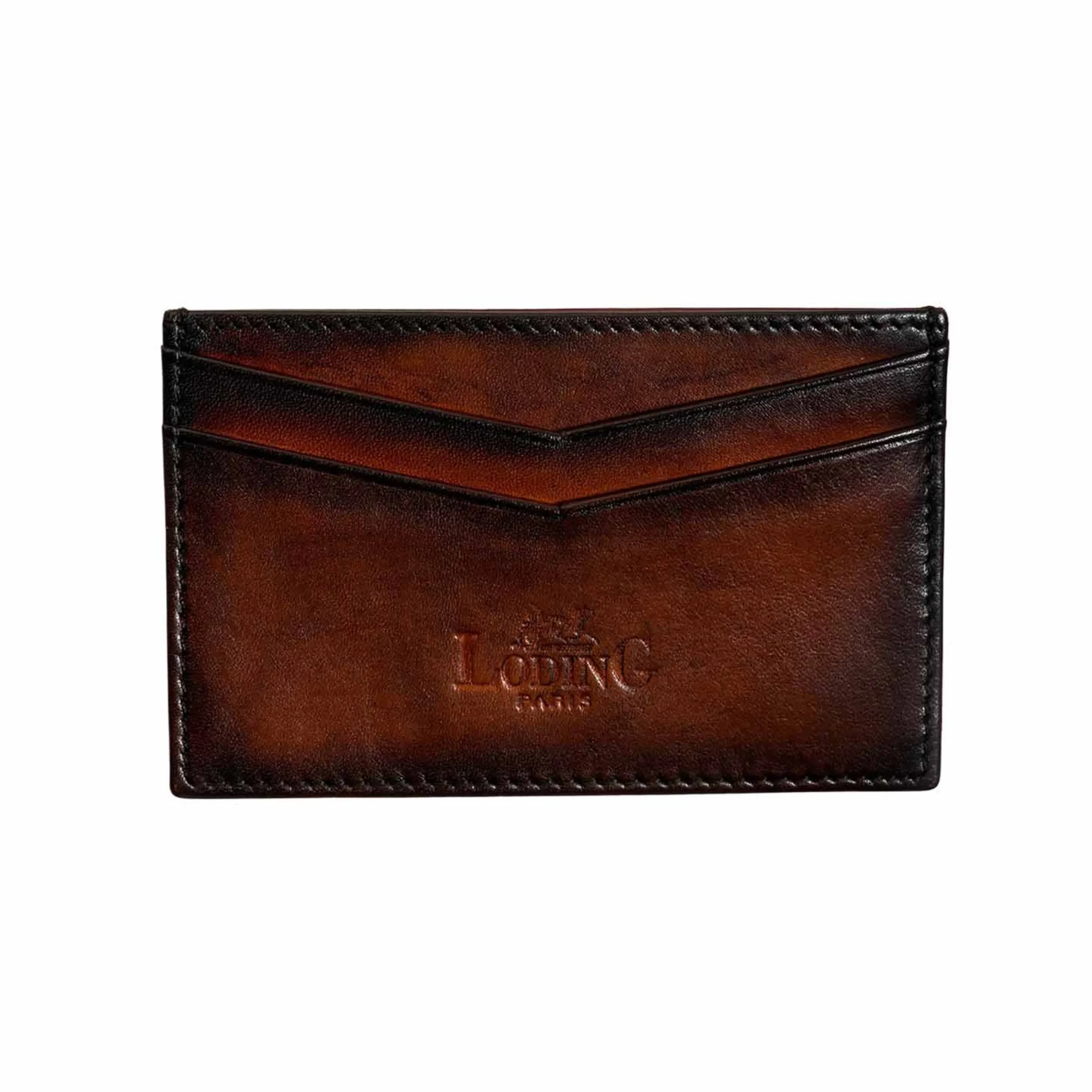 Porte-carte en cuir bleu*LodinG New