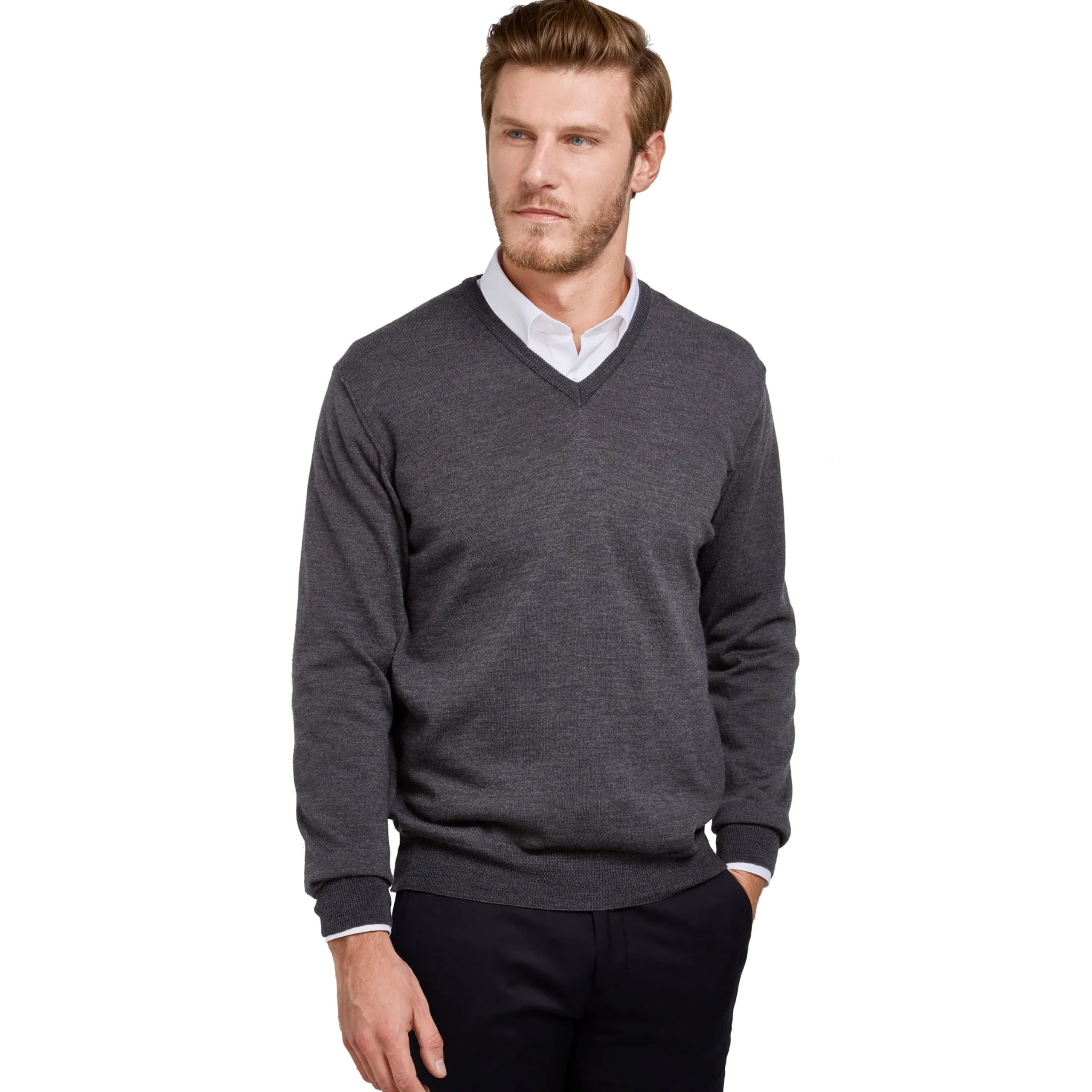 Pull col v 100% pure laine Mérinos*LodinG Sale