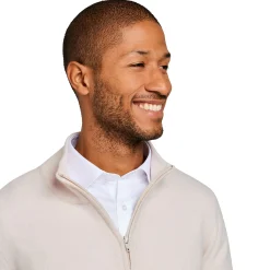 Pull col zip laine Mérinos et cachemire crème*LodinG Sale